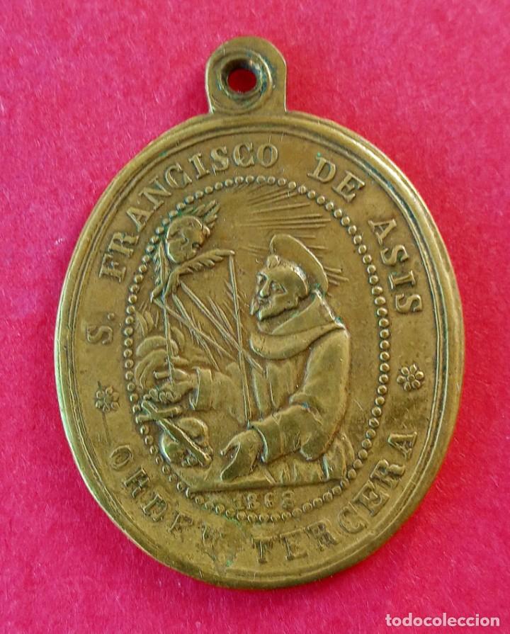 Antigüedades: Medalla Siglo XIX Jesus Nazareno. Orihuela. San Francisco Orden Tercera. - Foto 2 - 275961458