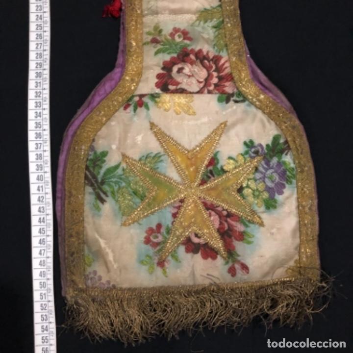 Antig&uuml;edades: Manipulo de brocado con galon de oro y fleco - Foto 3