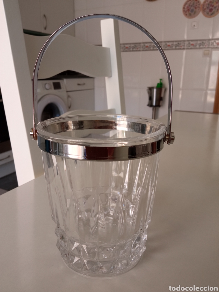 Antiquit&eacute;s: Antiguo cubitera cristal tallado y robusto europeo