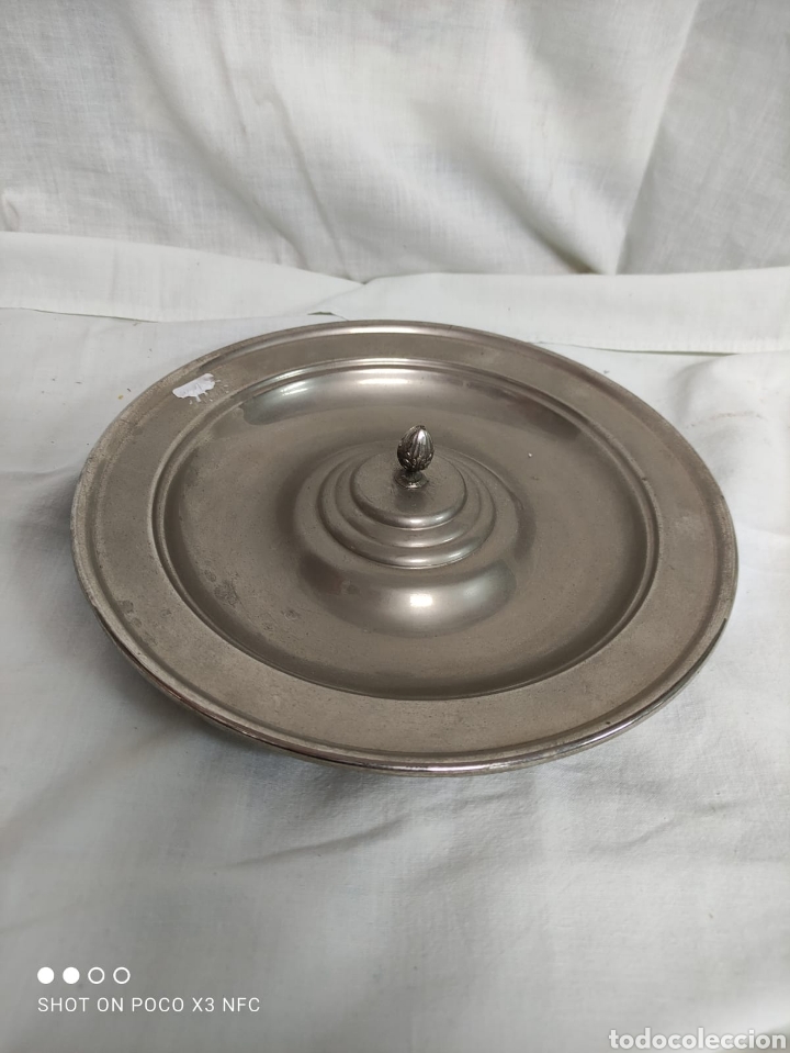 Antig&uuml;edades: Plato limosnero plateado - Foto 1
