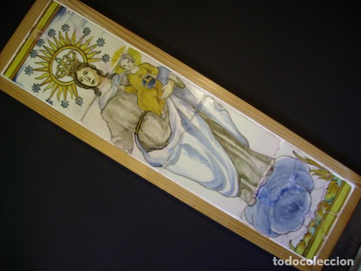 Antig&uuml;edades: PLAF&Oacute;N AZULEJOS CON VIRGEN - Foto 1