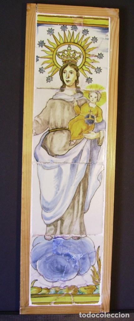Antig&uuml;edades: PLAF&Oacute;N AZULEJOS CON VIRGEN - Foto 2