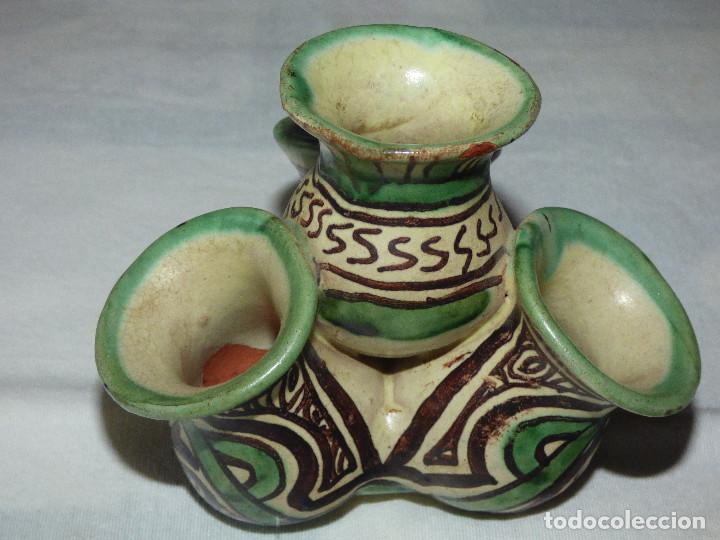 Antig&uuml;edades: Macetero cactus,ceramica de Teruel. - Foto 3