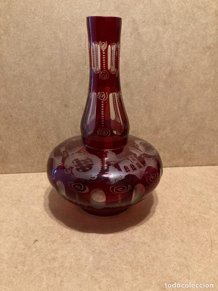 Antig&uuml;edades: Botella de cristal de Bohemia - Foto 2