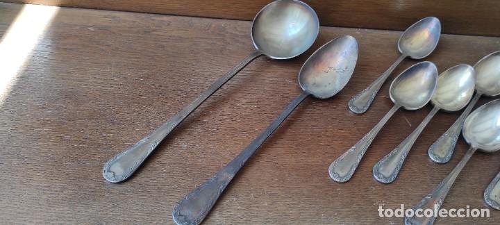 Antig&uuml;edades: CUBIERTOS CON BA&Ntilde;O DE PLATA ANTIGUOS - Foto 5