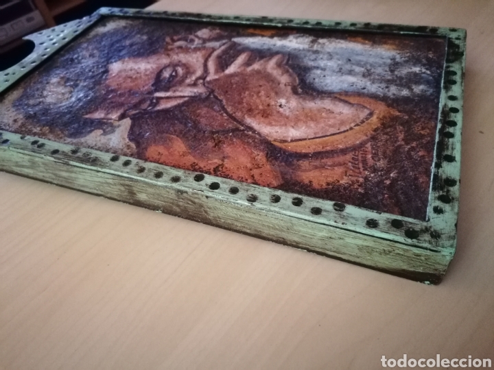 Antig&uuml;edades: Cer&aacute;mica enmarcada en metal. - Foto 3