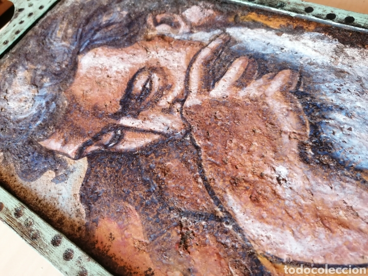 Antig&uuml;edades: Cer&aacute;mica enmarcada en metal. - Foto 5