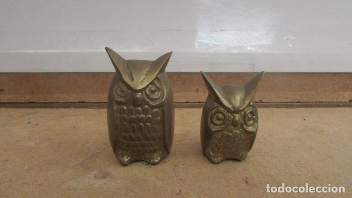 Antig&uuml;edades: 2 BUHOS DE LA SUERTE EN BRONCE - Foto 1