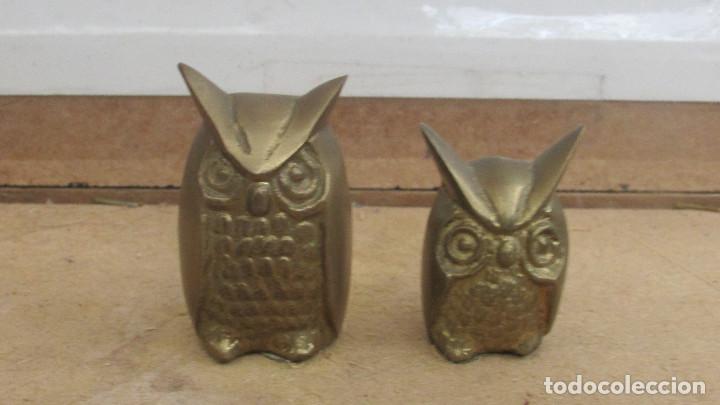 Antig&uuml;edades: 2 BUHOS DE LA SUERTE EN BRONCE - Foto 2