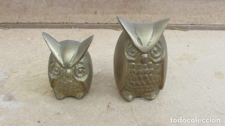 Antig&uuml;edades: 2 BUHOS DE LA SUERTE EN BRONCE - Foto 4