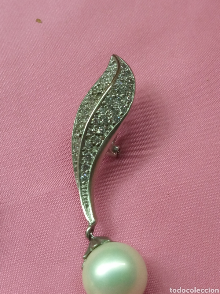 Antig&uuml;edades: Pendiente plata y perla + - Foto 3