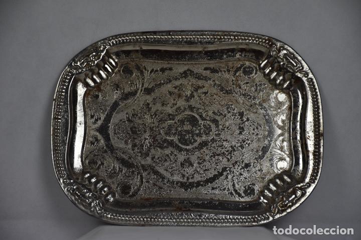 Antig&uuml;edades: Bandeja niquelada rectangular - Foto 1