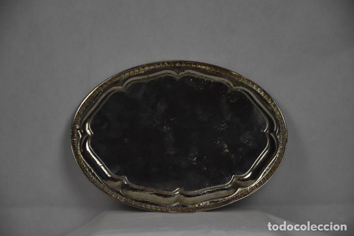 Antig&uuml;edades: Bandejas niqueladas ovaladas - Foto 4