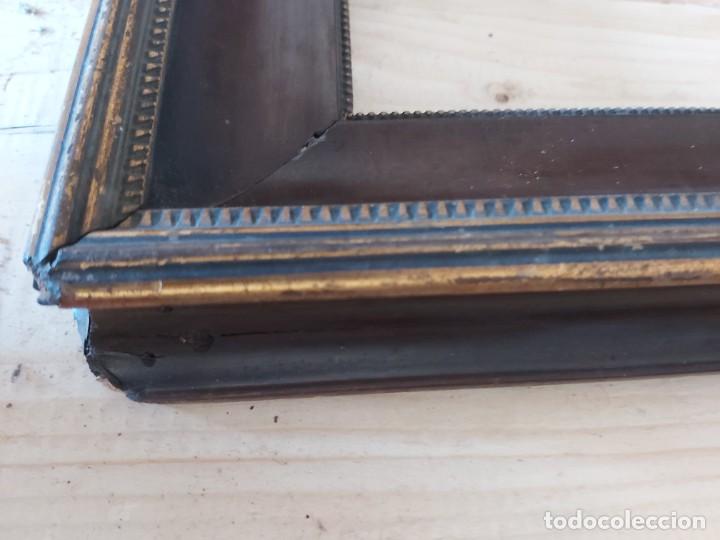 Antig&uuml;edades: Marco antiguo de madera en marr&oacute;n y dorado. - Foto 4