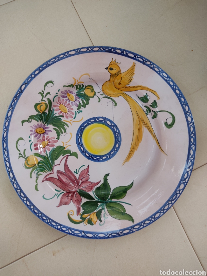 Antig&uuml;edades: Plato antiguo pintado a mano - Foto 6