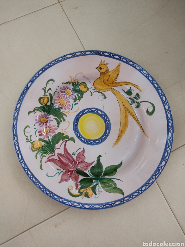 Antig&uuml;edades: Plato antiguo pintado a mano - Foto 2