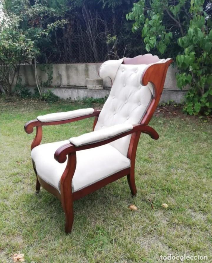 Antig&uuml;edades: SILLON DE CAOBA RECLINABLE S.XIX - Foto 1