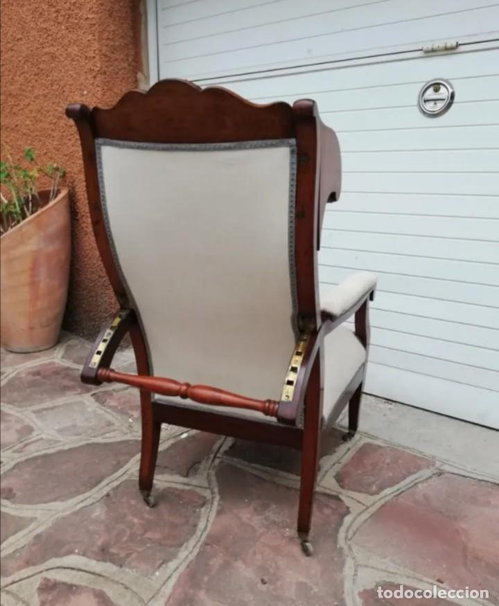 Antig&uuml;edades: SILLON DE CAOBA RECLINABLE S.XIX - Foto 2