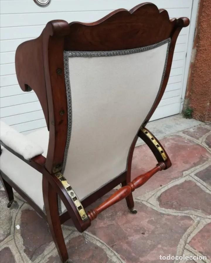 Antig&uuml;edades: SILLON DE CAOBA RECLINABLE S.XIX - Foto 3