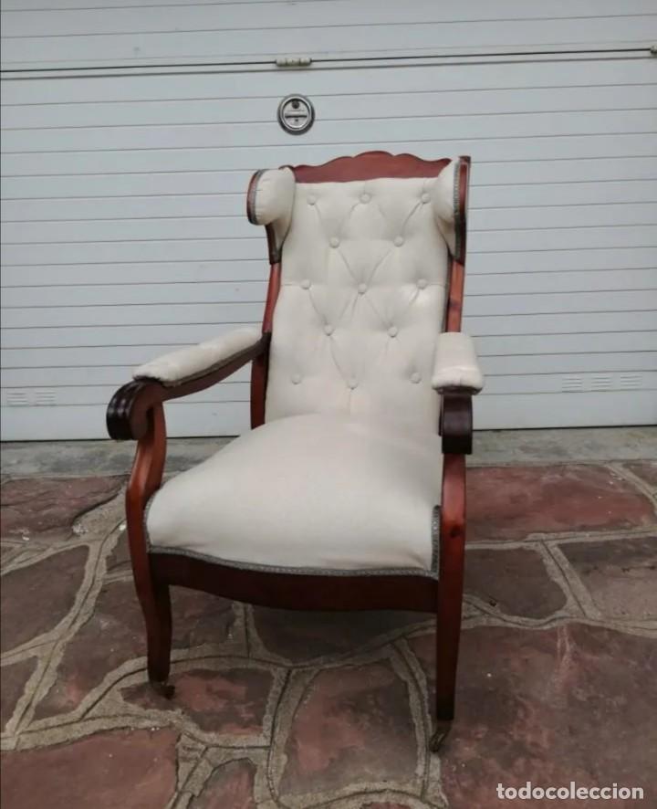Antig&uuml;edades: SILLON DE CAOBA RECLINABLE S.XIX - Foto 4