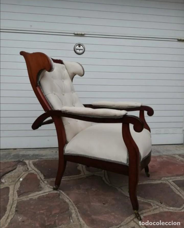 Antig&uuml;edades: SILLON DE CAOBA RECLINABLE S.XIX - Foto 6