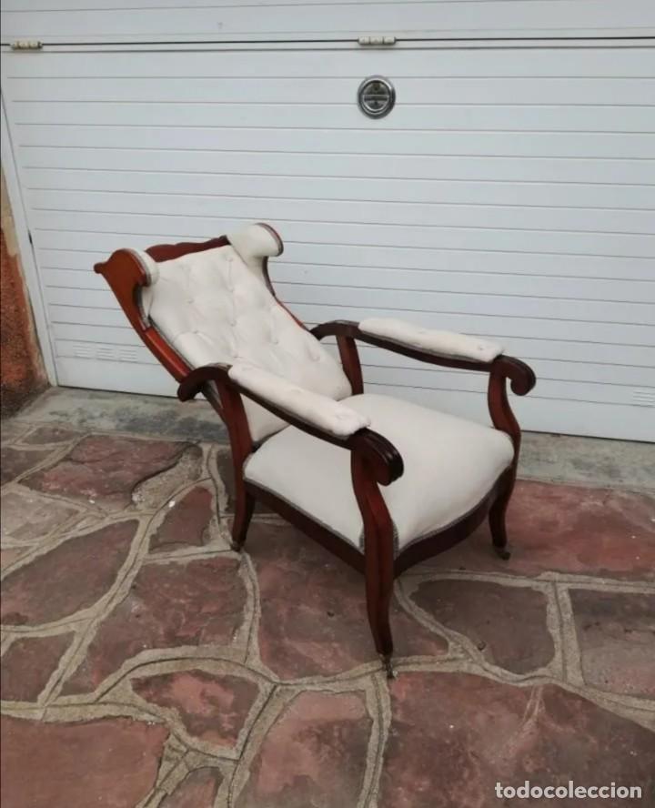 Antig&uuml;edades: SILLON DE CAOBA RECLINABLE S.XIX - Foto 7