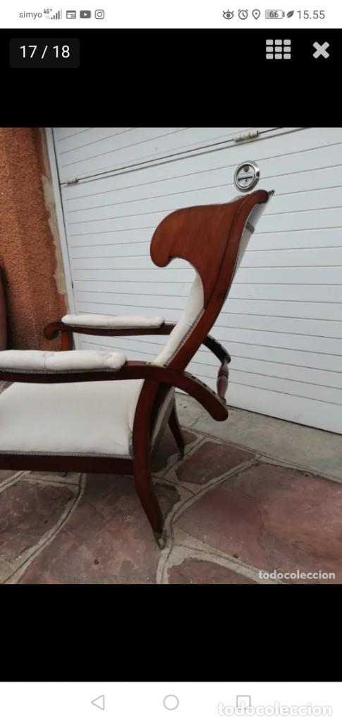 Antig&uuml;edades: SILLON DE CAOBA RECLINABLE S.XIX - Foto 8