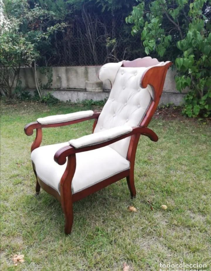 Antig&uuml;edades: SILLON DE CAOBA RECLINABLE S.XIX - Foto 9