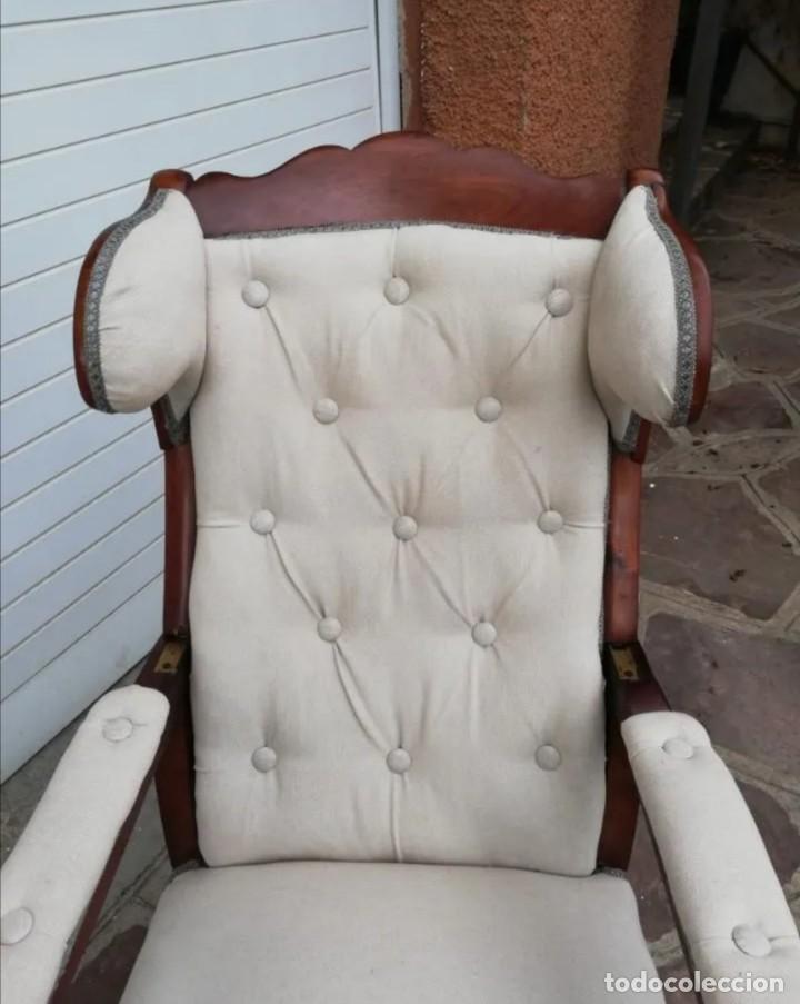 Antig&uuml;edades: SILLON DE CAOBA RECLINABLE S.XIX - Foto 12