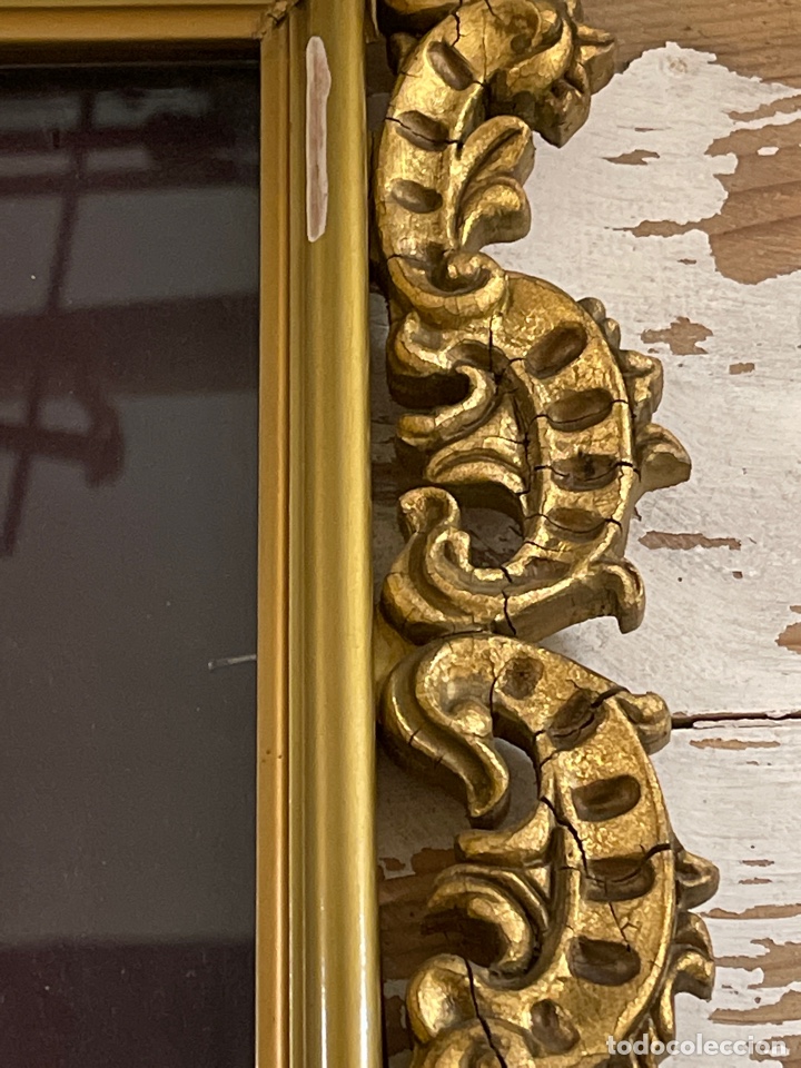 Antig&uuml;edades: Espectacular marco de madera con pan de oro XIX - Foto 2