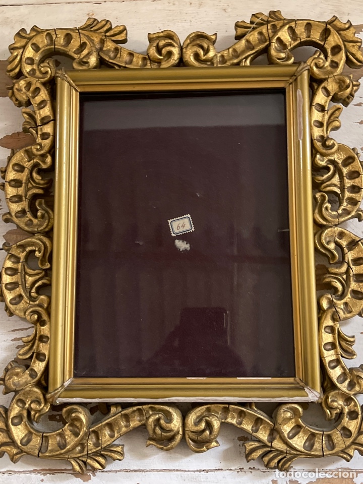 Antig&uuml;edades: Espectacular marco de madera con pan de oro XIX - Foto 3