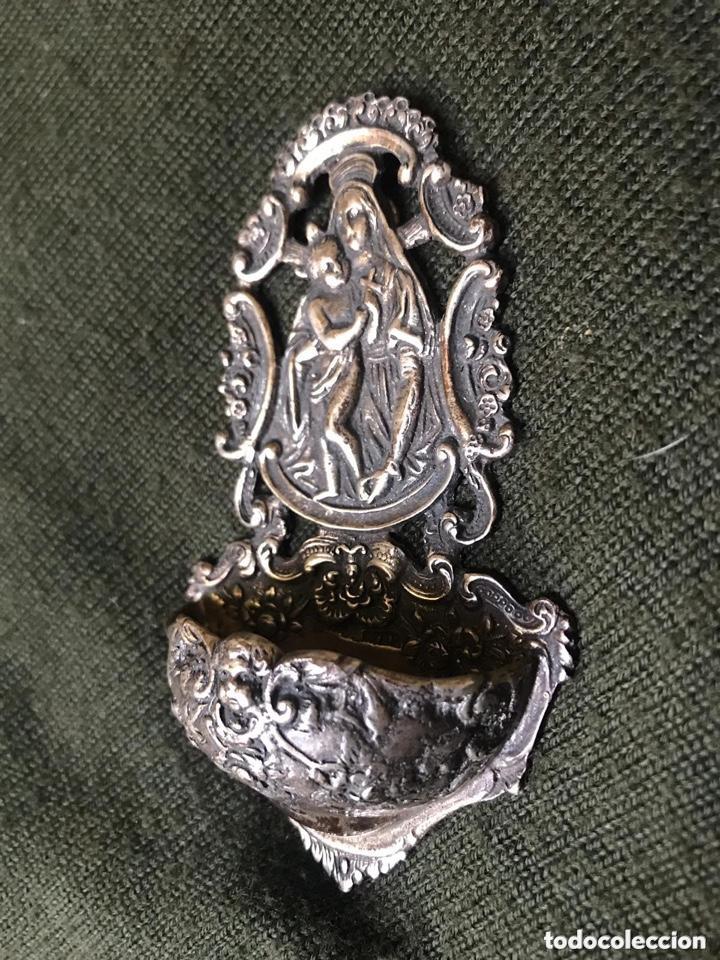 Antig&uuml;edades: Pila Benditera antigua de plata - Foto 2