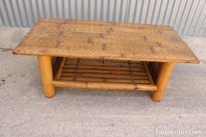 Antig&uuml;edades: mesa baja de bambu - Foto 5