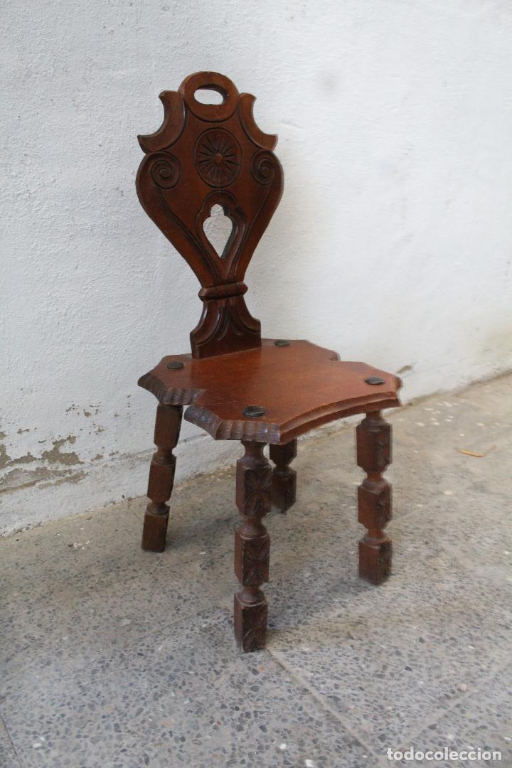 Antig&uuml;edades: silla madera recibidor - Foto 5