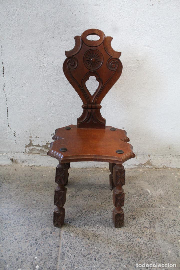 Antig&uuml;edades: silla madera recibidor - Foto 6