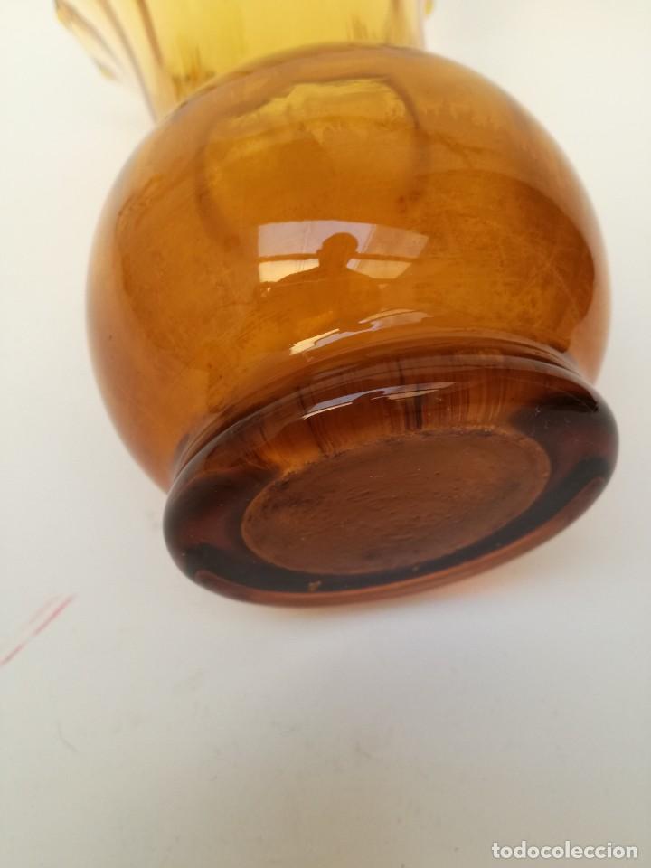 Antigüedades: Jarrón cristal color ambar - Foto 4 - 276990373