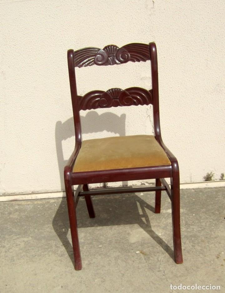 Antig&uuml;edades: 6 sillas antiguas en madera tallada - Foto 5