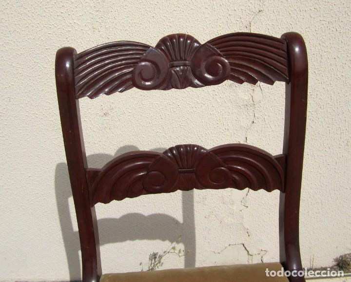 Antig&uuml;edades: 6 sillas antiguas en madera tallada - Foto 6
