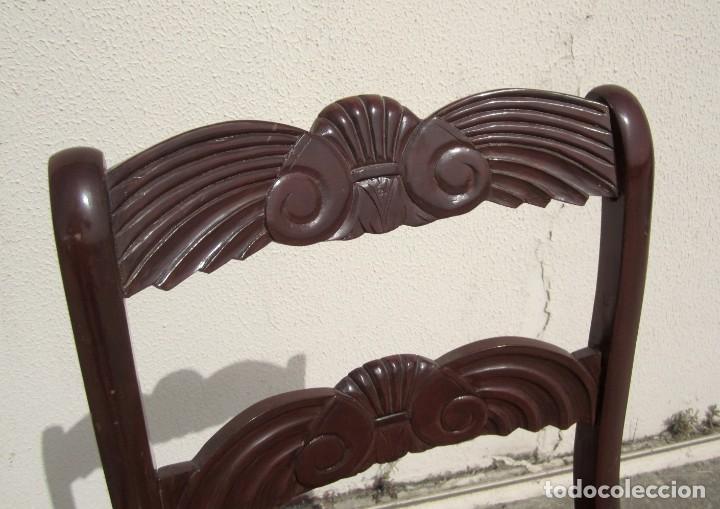 Antig&uuml;edades: 6 sillas antiguas en madera tallada - Foto 9