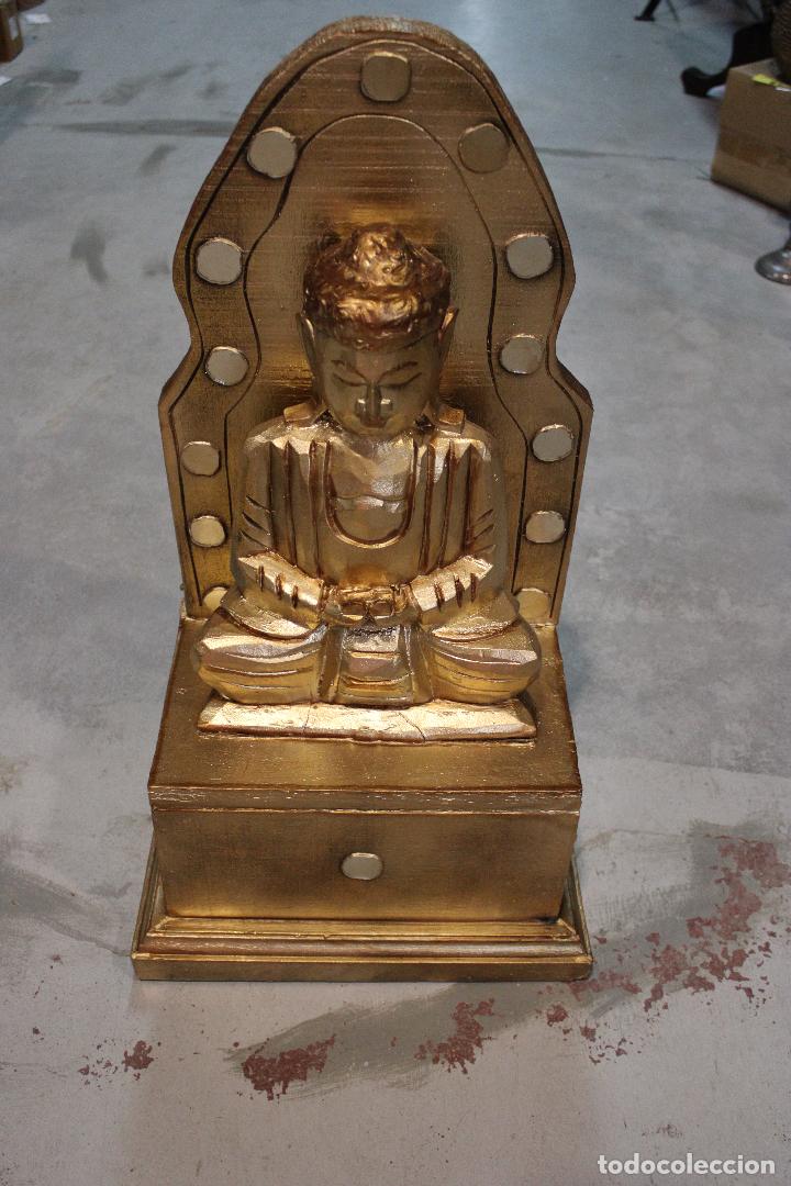Antig&uuml;edades: figura buda de madera - Foto 2