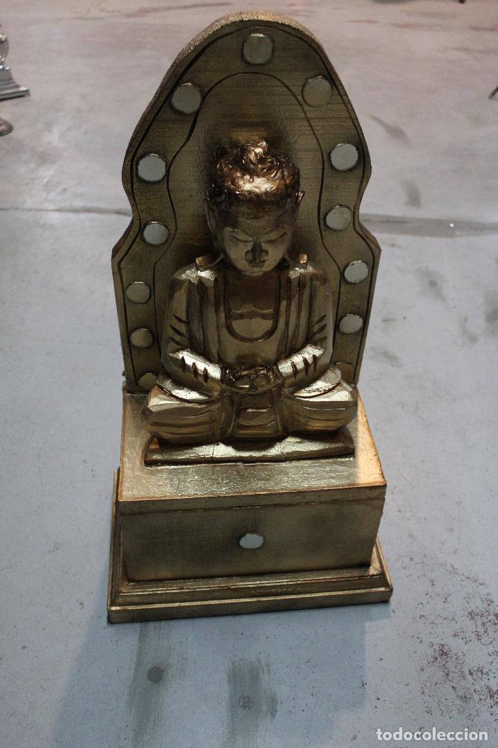 Antig&uuml;edades: figura buda de madera - Foto 3