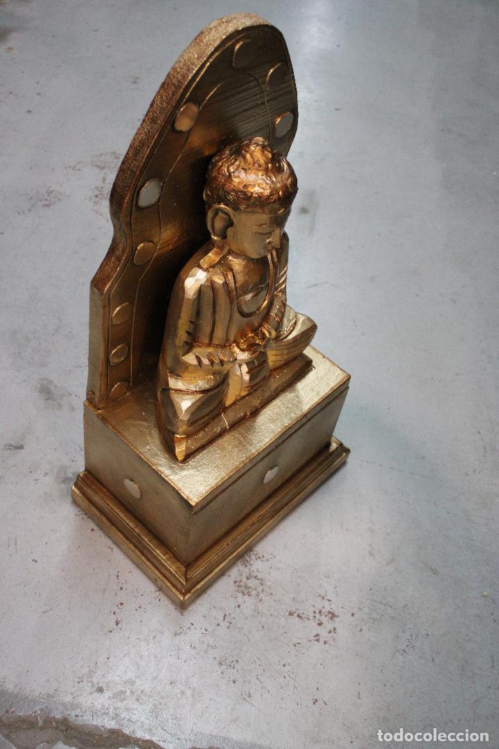 Antig&uuml;edades: figura buda de madera - Foto 4