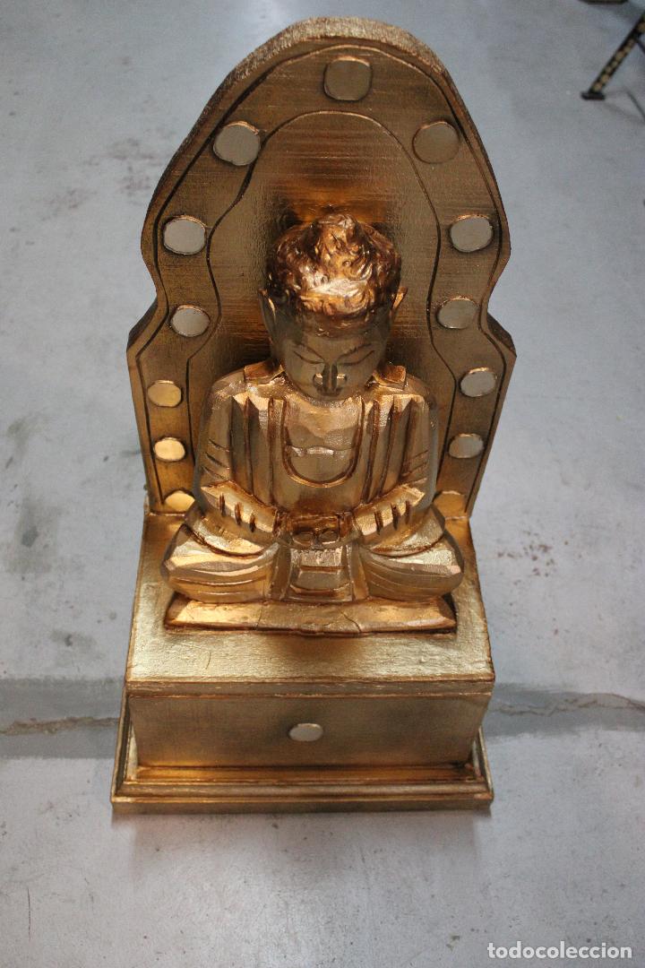 Antig&uuml;edades: figura buda de madera - Foto 6
