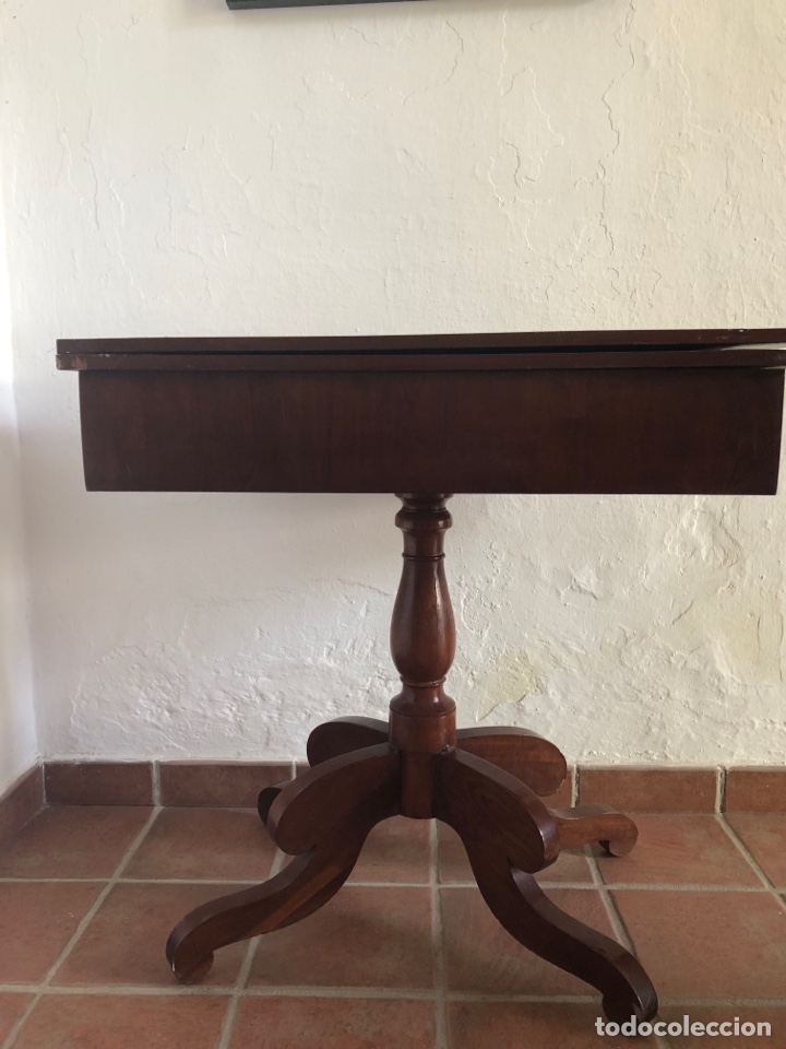 Antig&uuml;edades: Mesa juego caoba para restaurar - Foto 1
