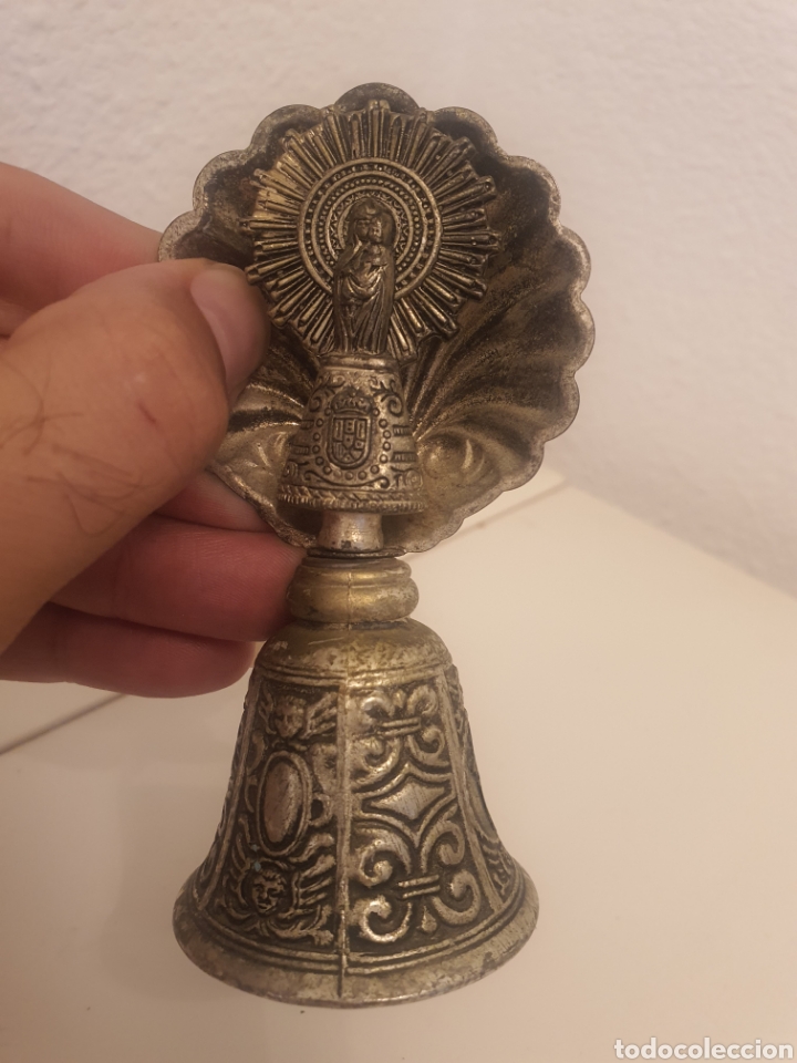 Antig&uuml;edades: Campana y concha con Virgen del Pilar - Foto 2