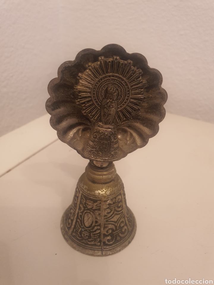Antig&uuml;edades: Campana y concha con Virgen del Pilar - Foto 1