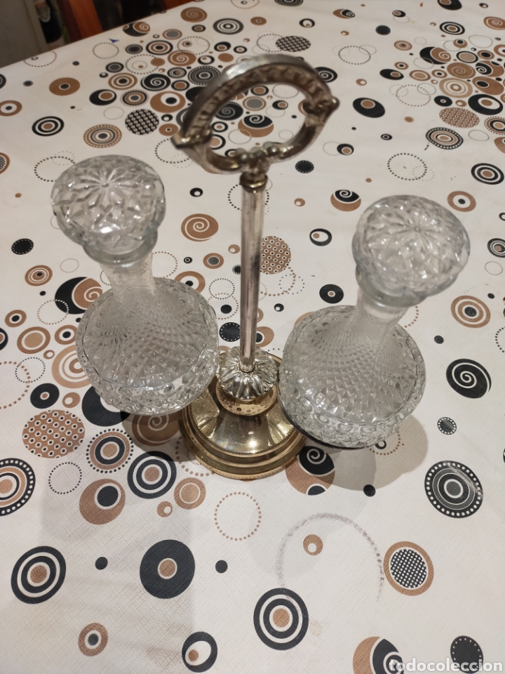 Antiquit&auml;ten: Juego de cristal para aceite y vinagre o esencias