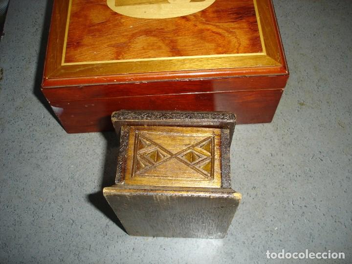 Antigüedades: lote de dos bonitas cajas de maderas nobles de coleccion ver fotos carpinteria anciana - Foto 8 - 277557928