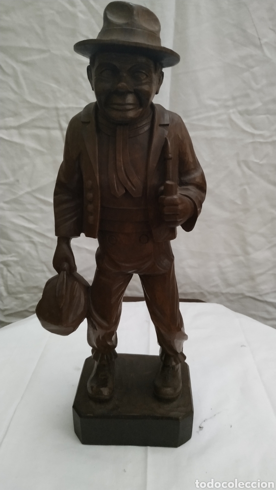 Antiquit&eacute;s: Figura hombre de madera