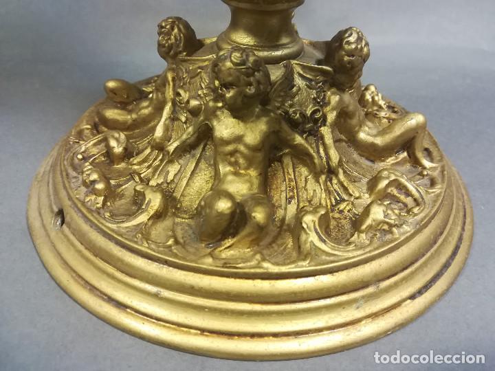 Antig&uuml;edades: CANDELABRO CALAMINA DORADA - Foto 8